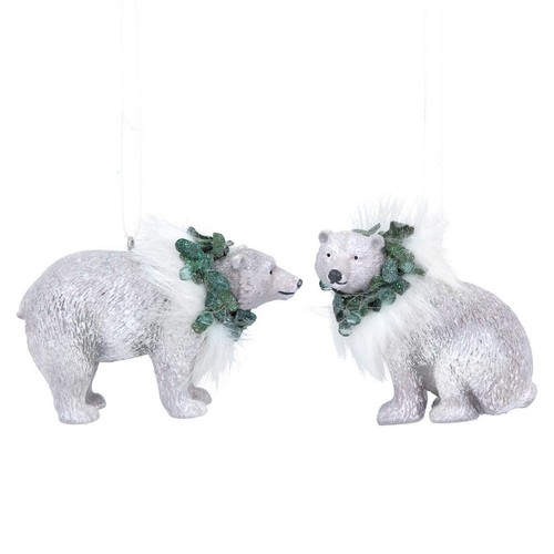 Polar bear ornament green - bear,