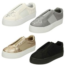 Ladies Spot On Flatform Slip On Creepers