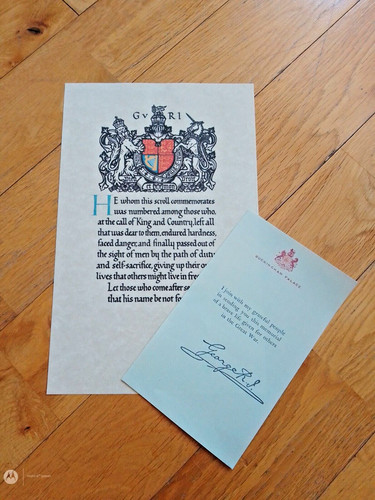 Blank ww1 memorial scroll - scroll, &