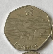 Olympic Swimming 50p Coin 2011 Fifty Pence Circulated condition