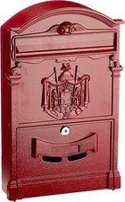 Wall Mounted Lockable Post Box Letterbox Weatherproof Aluminium Red Black Secure