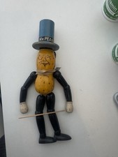 Antique 1930's Mr. Peanut Wooden Figure Toy