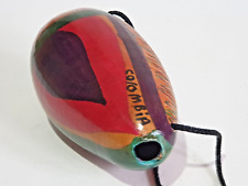 Hand-Painted Wooden Guiro with Handle Cord "Cartagena, Colombia" 14cm in Length