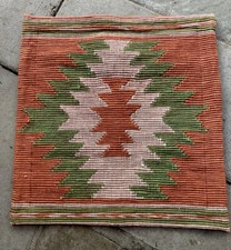 Vintage NEW Cushion Cover Woven Wool Kilim Aztec Design Original Woven Rear