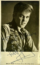 Billy Fury Signed Autograph
