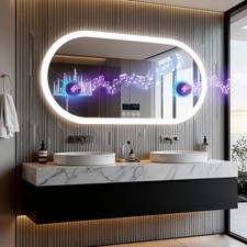 Oval LED Bathroom Mirror with