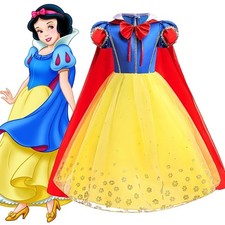 Girls Kids Snow White Princess Fancy Dress Cosplay Party Costume Set Outfit Gift