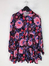 Zara Black Pink Floral Blouse