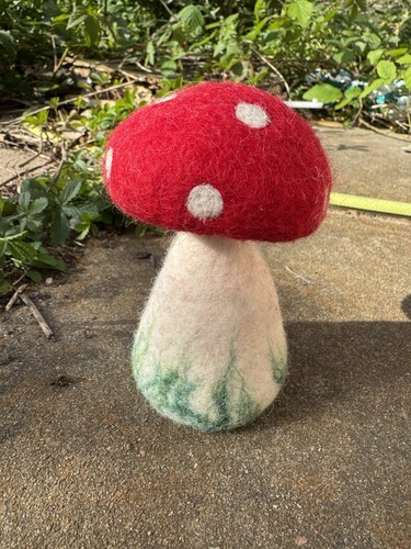 Handmade felted red mushroom - handmade,