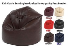BEANBAGS KIDS BEANBAG CHILDRENS BEAN BAG CHAIR FAUX LEATHER BEAN BAGS FILLED