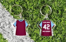 WEST HAM personalised keyring. Add your own name and number. Retro & modern