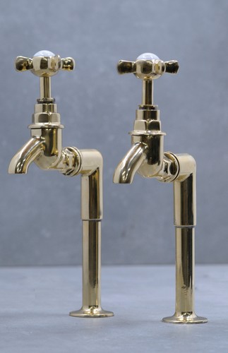 Vintage brass bib taps - ,
