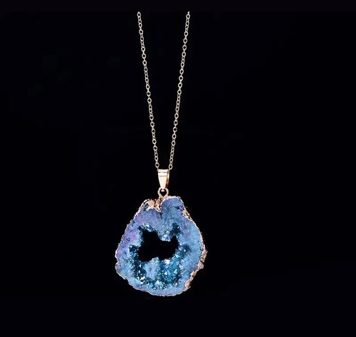 Blue agate slice - agate,