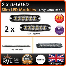 2X SLIM FLAT FLUSH WHITE LED
