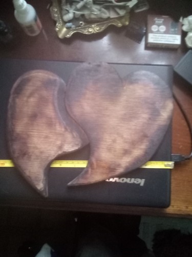 Hand made wood dumble heart - made,