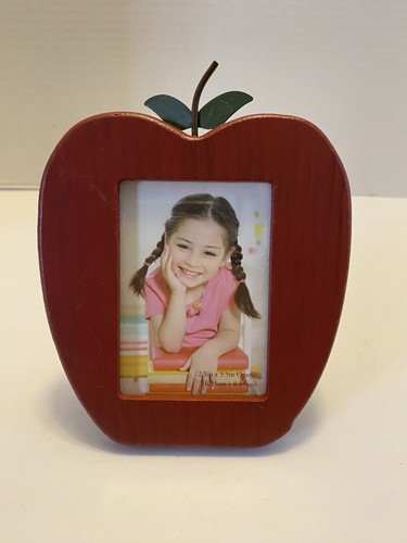 Red apple frame wooden table - apple,