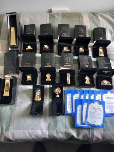 Miniature brass clocks with - miniature,