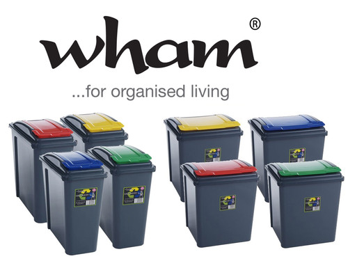Plastic recycle bin with lid - with,