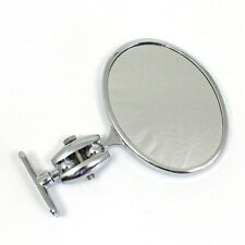 30s Style Car Oval Rear View Mirror, Long side mounted, Desmo - Chrome Plated
