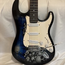 Jaxville Skulls Scene Guitar, Electric.
