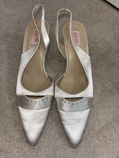 Vintage Satin Slingback Pointed Toe Kitten Heels Size. 6.5 PINK by Paradox