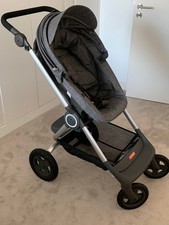 Stokke Scoot V2 Pram / Pushchair / Stroller – Black Melange – New + Rain Cover