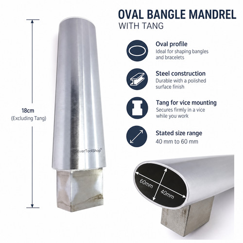 Steel oval bangle mandrel with - oval,