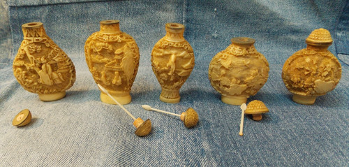 Chinese carved snuff - snuff, bottles