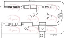 Braking Parking Brake Cable Pull APEC CAB1308 Rear Right Fits Nissan Micra