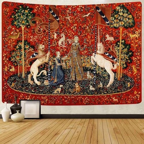Stcree medieval lady - medieval, unicorn