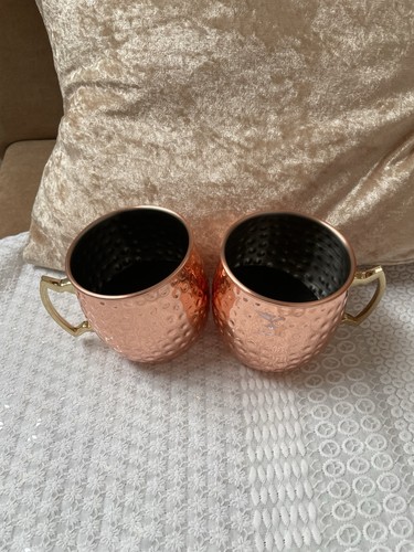 Pair copper drinking mug - drinking,