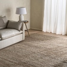 The White Company Charmouth Dark Natural Large Rug 200 x 300cm Wool Blend