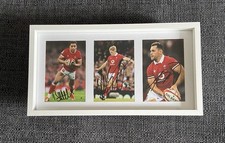 X3 WALES RUGBY MULTI SIGNED & FRAMED DISPLAY +COA