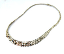 Vintage 935 Solid Silver & Sapphire Collar Panther Choker /Chain Necklace 17"