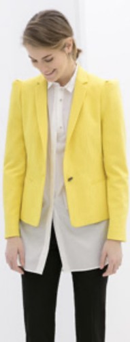 Zara yellow puff sleeve - sleeve, blazer