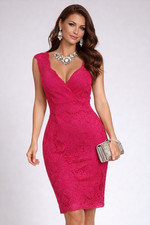 Lipsy Pink Lace Bodycon Dress