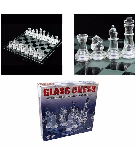 Stunning 22cm glass chess - 22cm, set