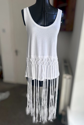 Zara macrame fringe style top - zara,