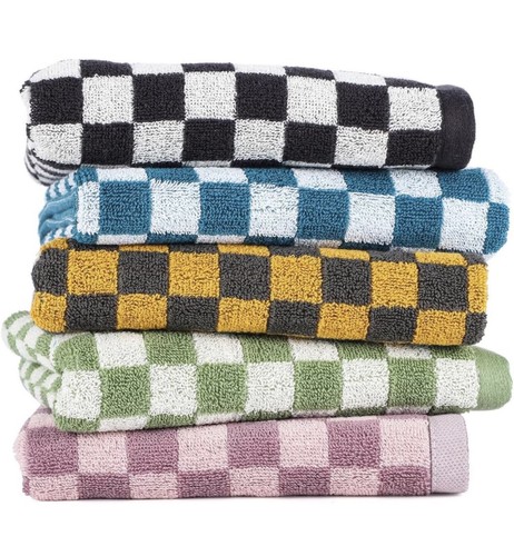 5pcs checkered hand towels - checkered,