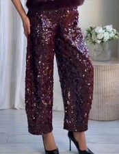 Zara Red Sequin Barrel Leg