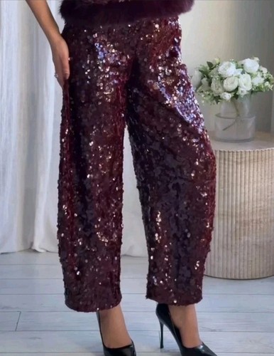 Zara red sequin - sequin, leg