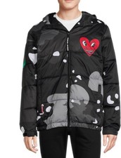 Members Only Keith Haring Jacket Mens  Puffer Paint Art Loud Abstract size m
