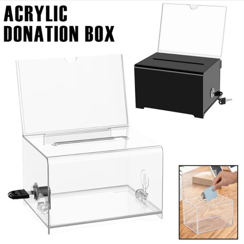 Acrylic donation box - acrylic, portable