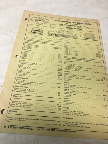 Automobile technical sheet - automobile,