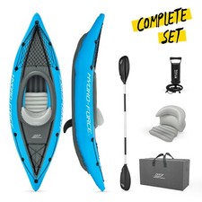 Bestway Cove Champion Inflatable Kayak 1 Person Canoe Water Boat Paddle Pump
