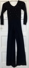 Harlequin Black Dance Catsuit Jumpsuit Cotton Lycra Size 3 - Modern Tap Costume
