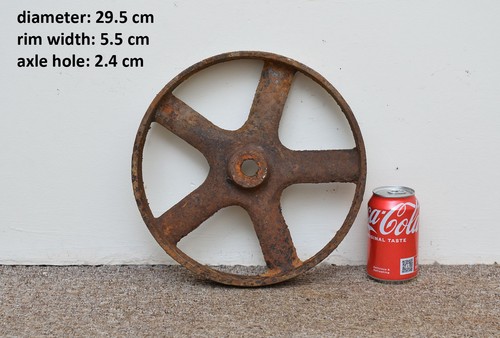 Old vintage cast iron wheel - wheel,