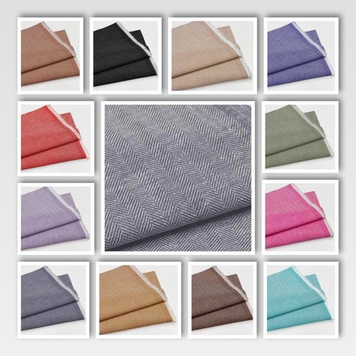 Linen cotton herringbone - linen,