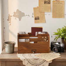 Retro Wooden Desktop Storage