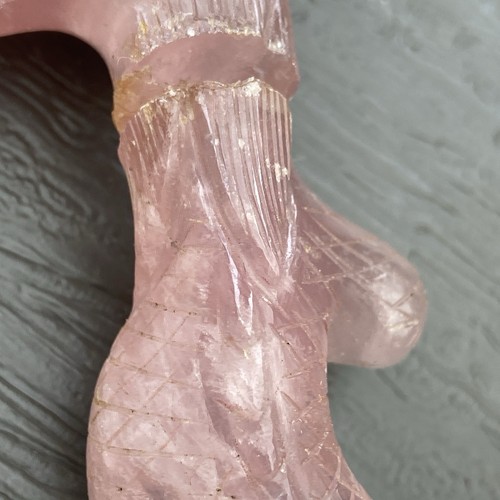 Pink jade dragon part damaged - pink,